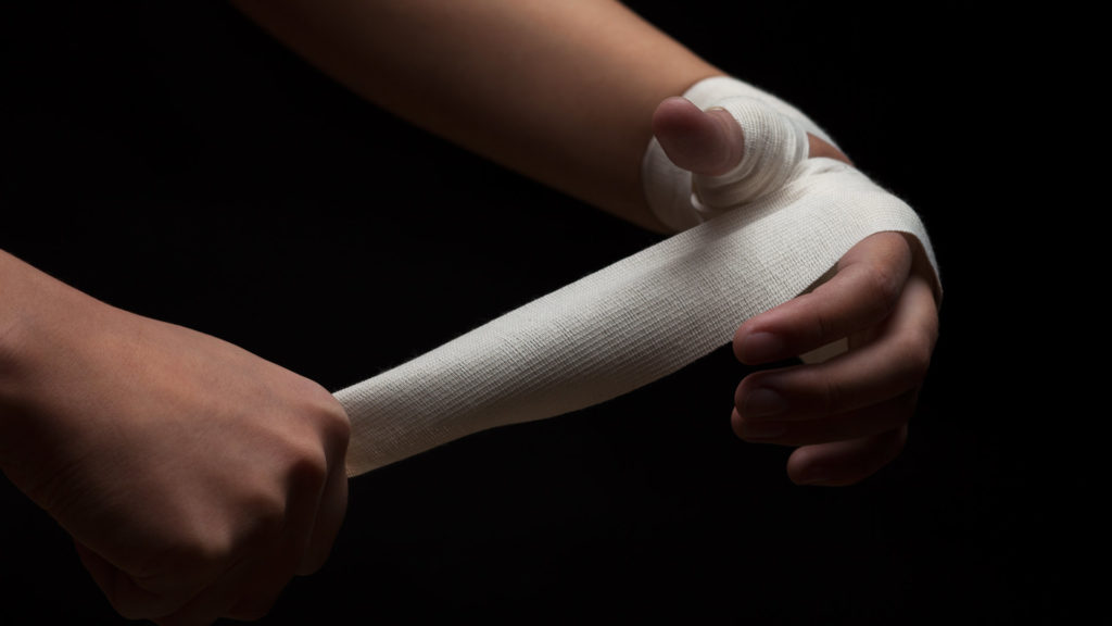 Woman hands preparing for self-defence training.